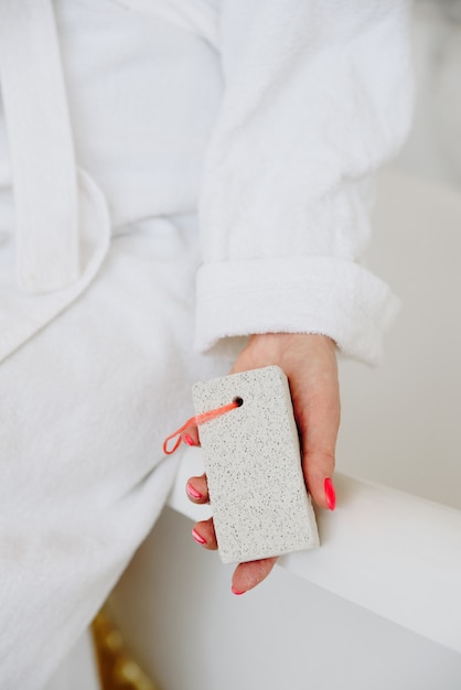 Pumice stone for feet in the bathroom