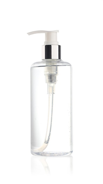 Pump bottle containing alcohol gel used to kill germs and viruses