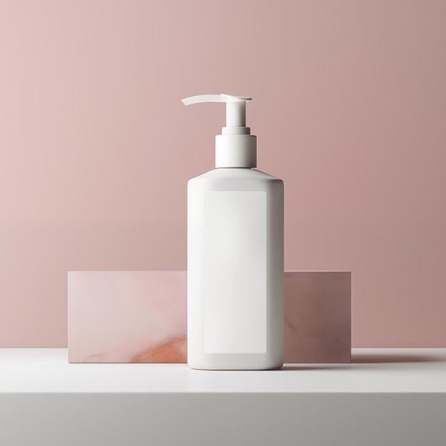 Pump dispenser cosmetics bottle mockup isolated on minimal background