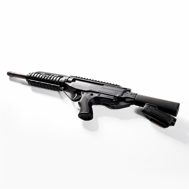 Photo pumpaction shotgun with white background high qual