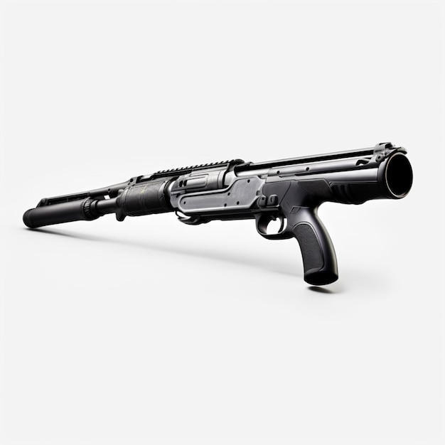 Photo pumpaction shotgun with white background high qual