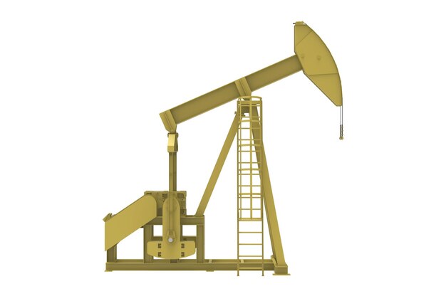 Фото Масляный насос pumpjack изолированный фон 3d иллюстрация