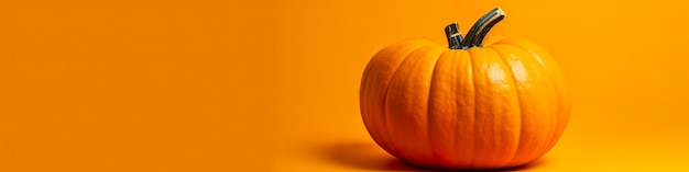 A pumpkin against a yellow background generative ai