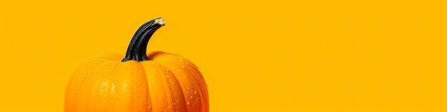 A pumpkin against a yellow background generative ai