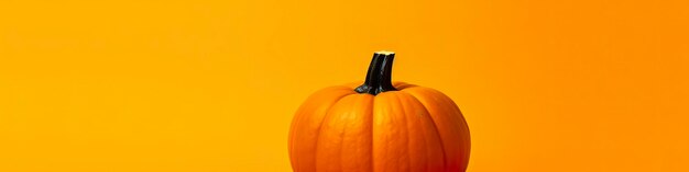 A pumpkin against a yellow background