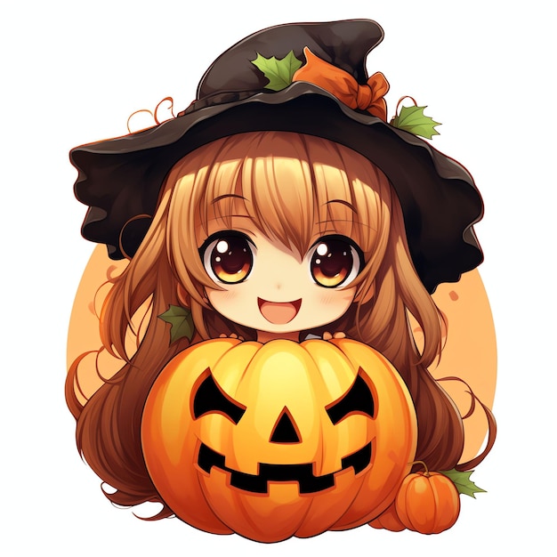 pumpkin anime on a white background