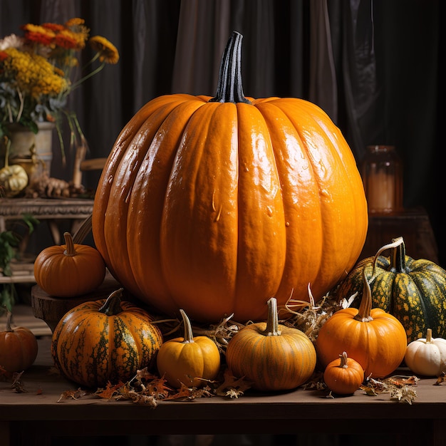 Pumpkin background for thanksgiving day celebration