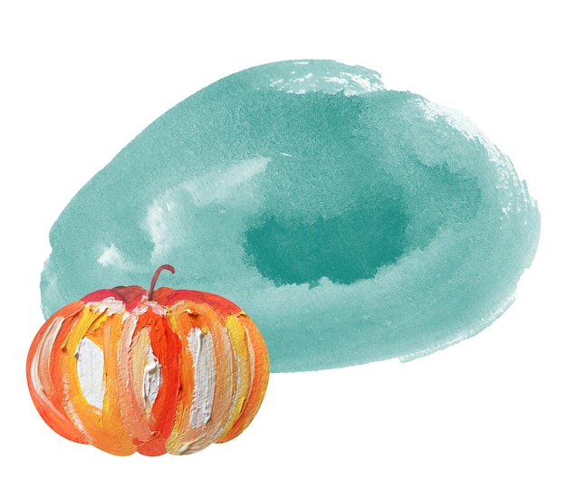 Pumpkin blue stain gouache watercolor stain