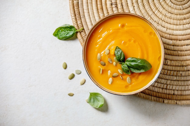 Pumpkin or carrot soup