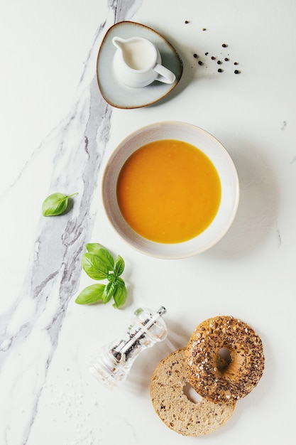 Pumpkin or carrot soup