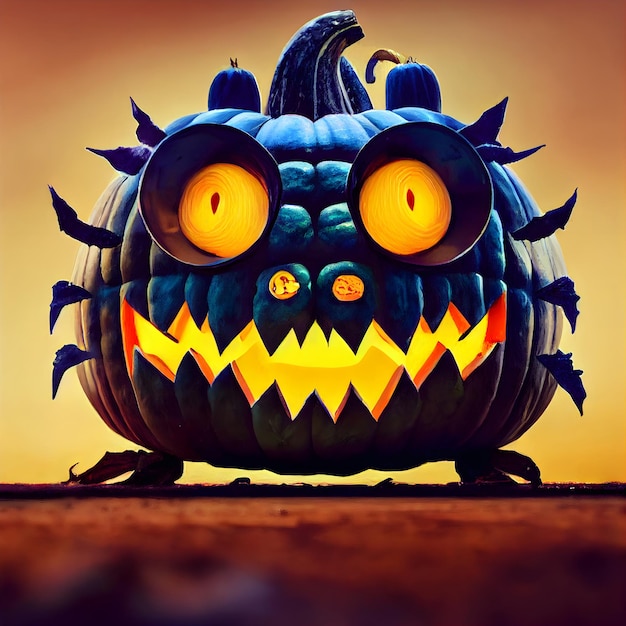 Pumpkin carving monster face