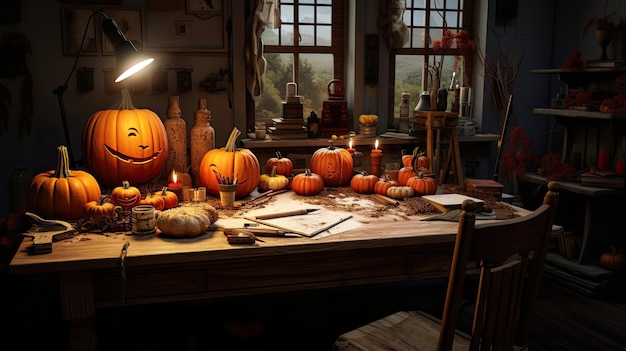 Photo pumpkin carving station