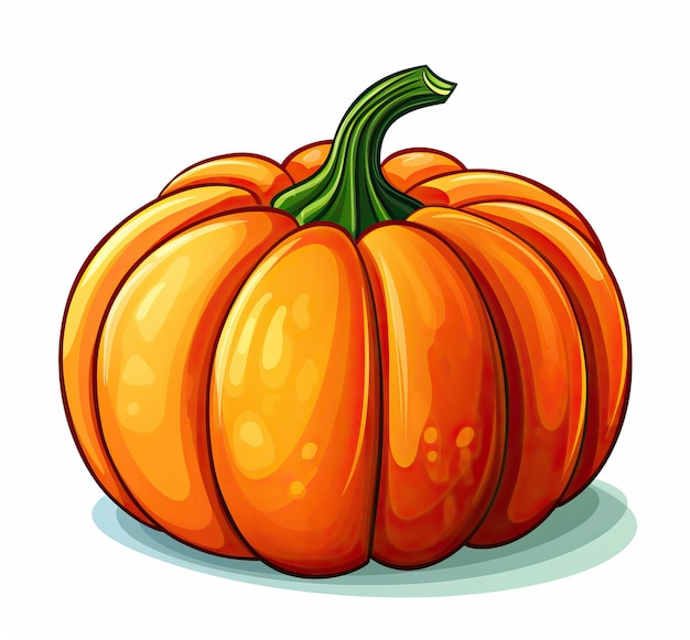 Photo a pumpkin clipart image from mypictures in the style of verdadism simplified line work comic book