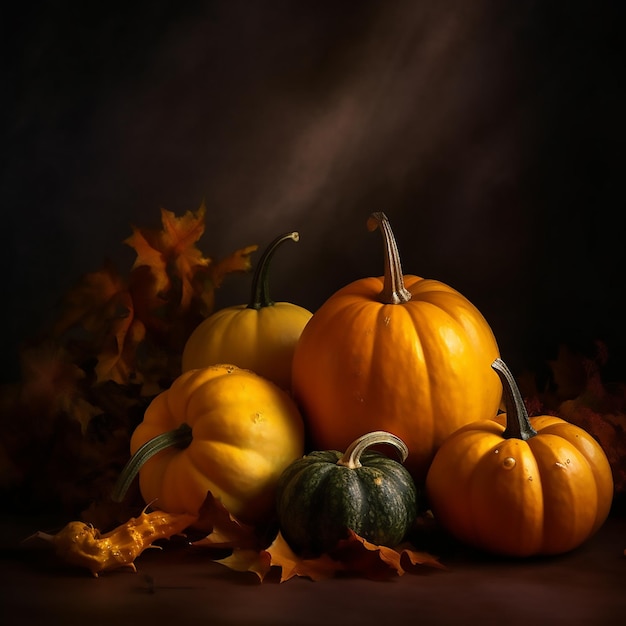 Pumpkin on a dark background