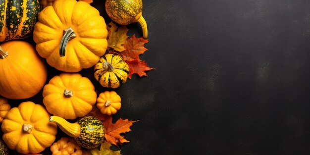 Pumpkin decoration for autumn and thanks giving background