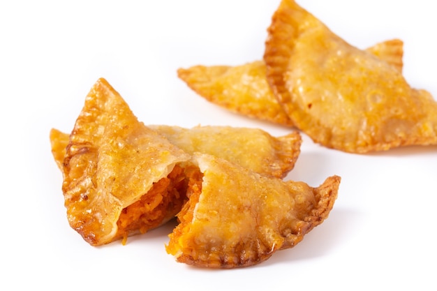 Pumpkin empanadillas isolated on white background