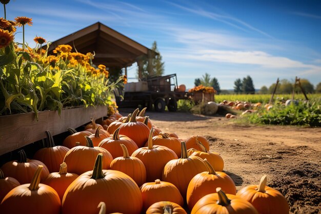 Pumpkin Farm Stand op een zonnige dag