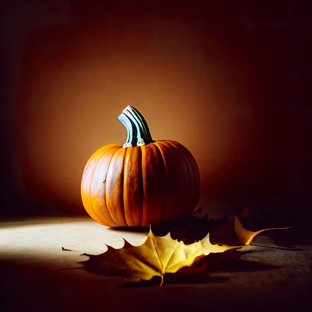 Pumpkin for food or Halloween celebration 3d illustration