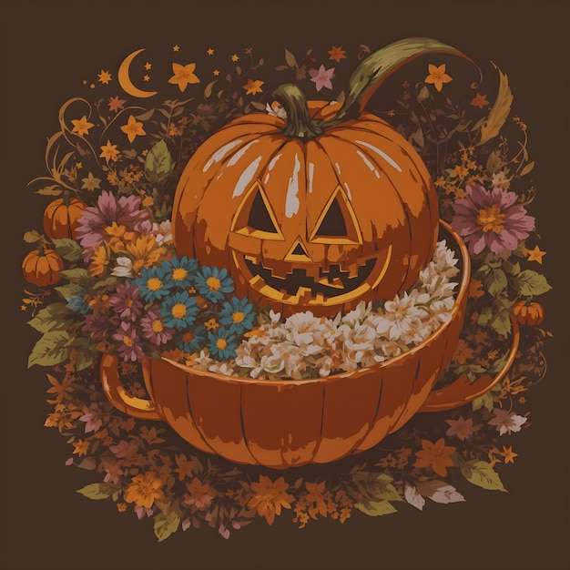 Pumpkin Halloween background