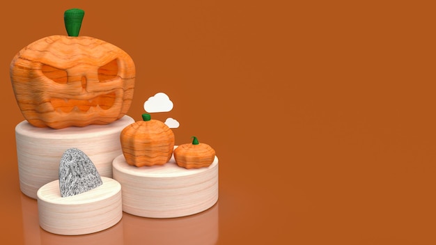 The pumpkin for halloween concept 3d rendering