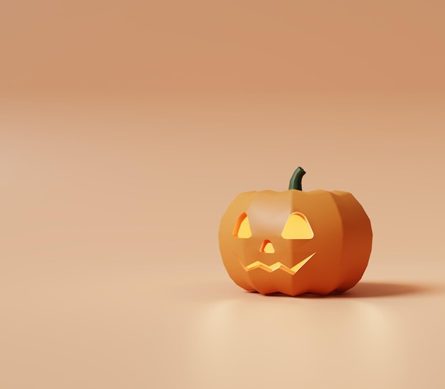 Pumpkin on halloween day 3D rendering