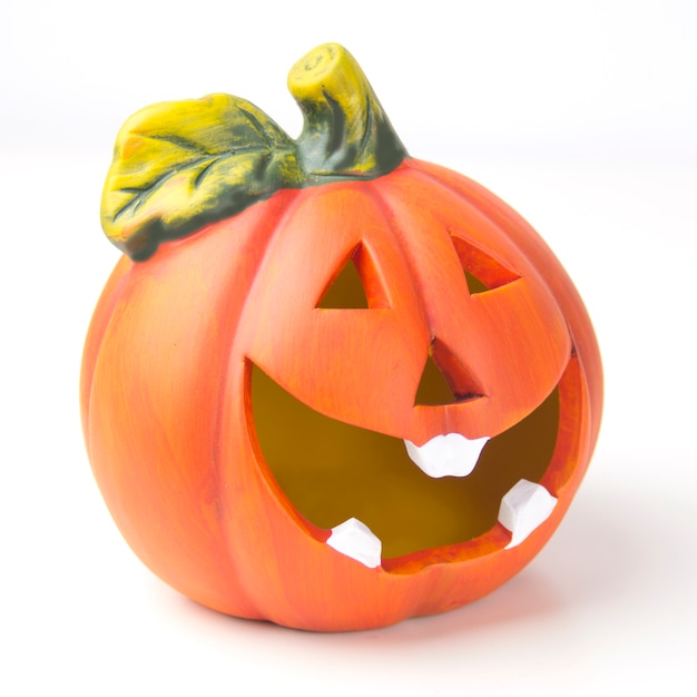 Pumpkin head isolate on a white background. The concept of Halloween