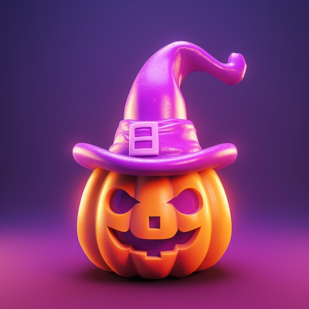 A pumpkin head with a wizard hat generative AI