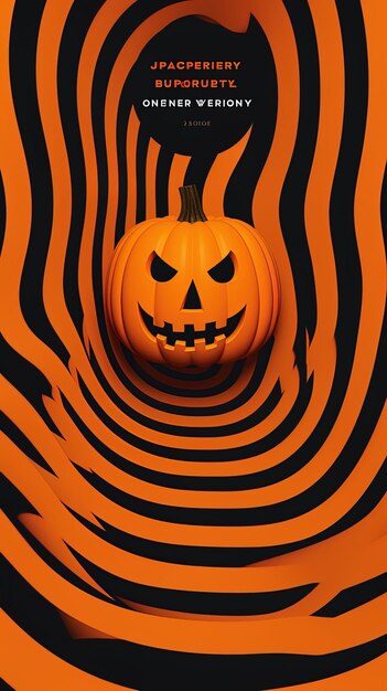 Photo a pumpkin is shown in a black and orange striped pattern