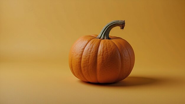 Pumpkin isolated on yellow background