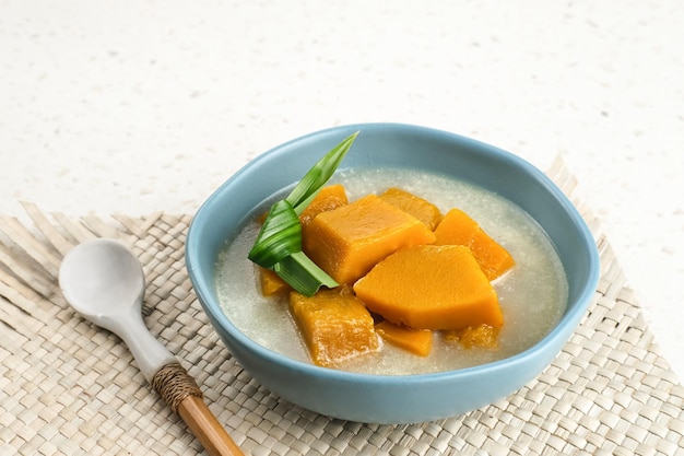 Pumpkin Kolak  Kolak Labu Kuning is Indonesian dessert Popular during Ramadhan Selected focus