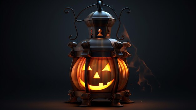a pumpkin lantern with a face inside