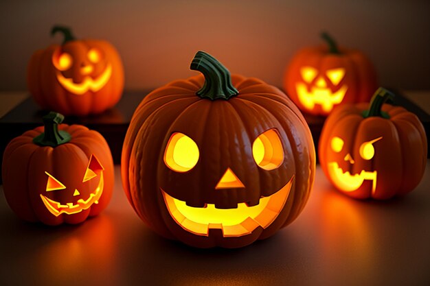 Pumpkin lanterns are costume props for halloween activities happy halloween background wallpaper