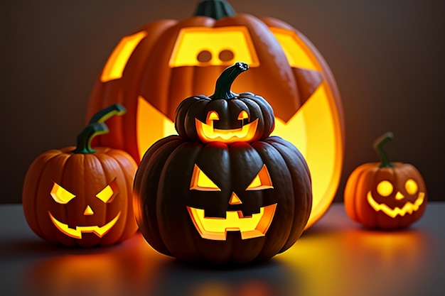 Pumpkin lanterns are costume props for halloween activities happy halloween background wallpaper