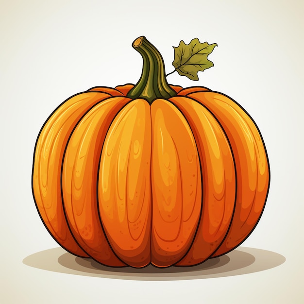 Pumpkin on a light background Vector illustration in sketch style