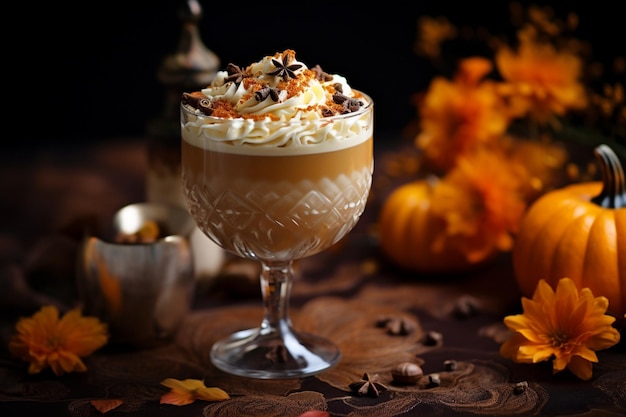 Pumpkin Mousse Adorned with Nuts Raisins and Sprinkles