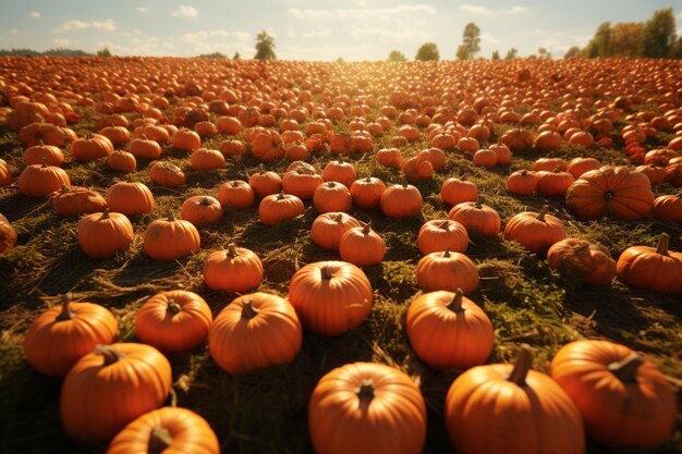 Pumpkin patch aerial view with rows of pumpkins cr 00492 00