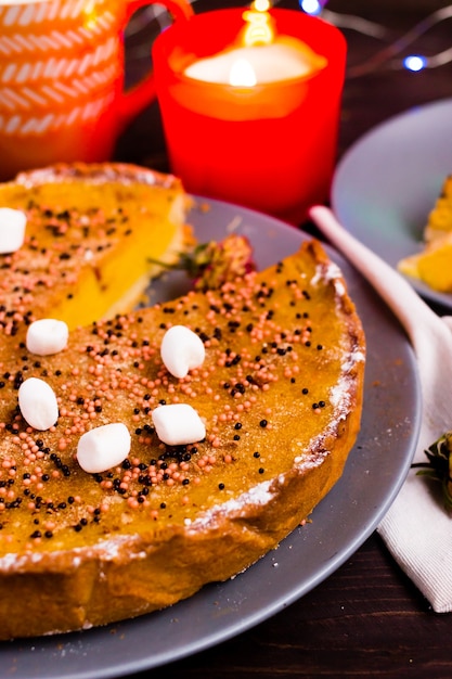 Torta di zucca autunno tradizionale pasticceria fatta in casa da vicino