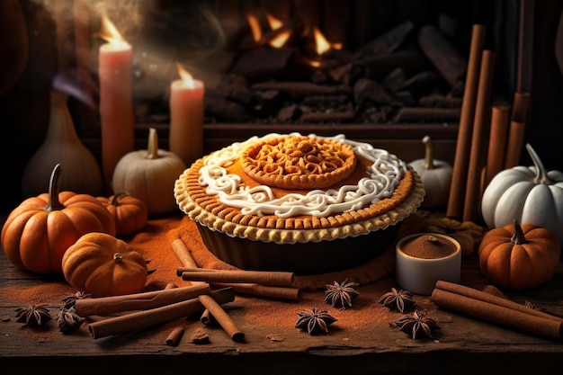 Pumpkin pie food graphy recipe idea