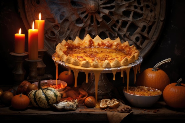 Тыквенный пирог для вечеринки в честь Хэллоуина