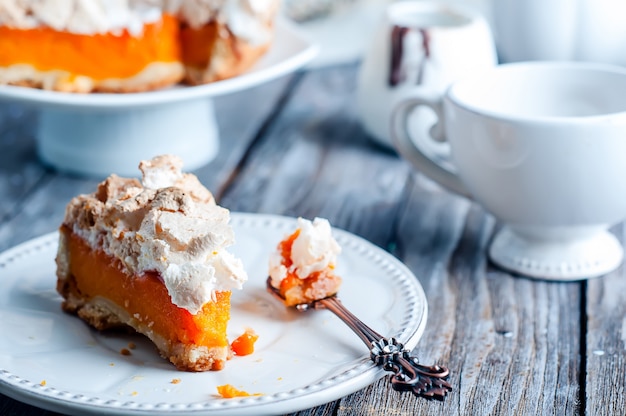 pumpkin pie with meringue