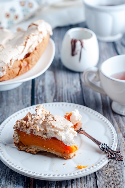 Pumpkin pie with meringue