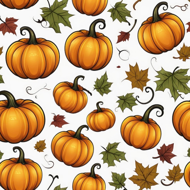 Premium AI Image | pumpkin png style vector illustration on white ...