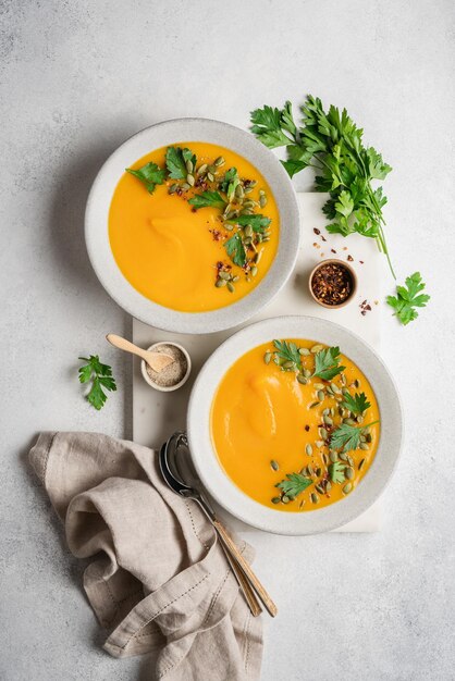 Pumpkin puree cream soup