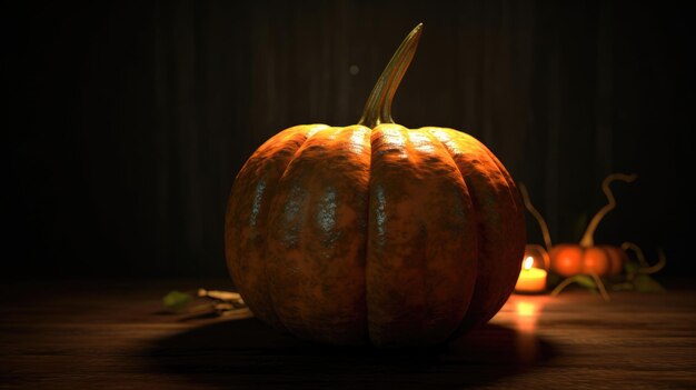 Pumpkin real photo look hyperrealism Generative Ai