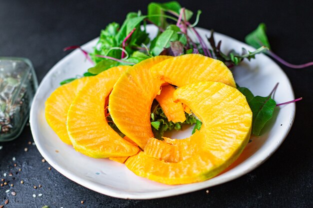 pumpkin salad snack green leaves lettuce