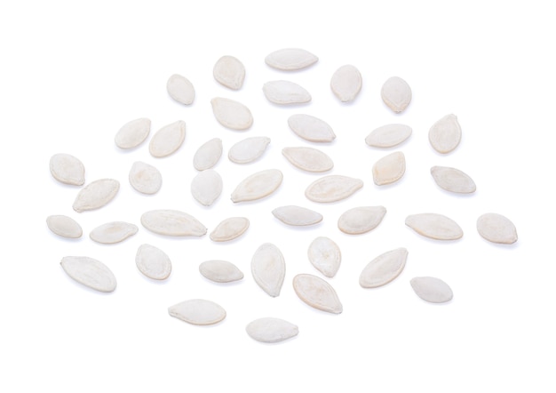 Pumpkin seeds isolated on white