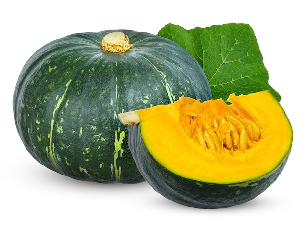 Pumpkin and sliced isolated on white background pumpkin clipping path