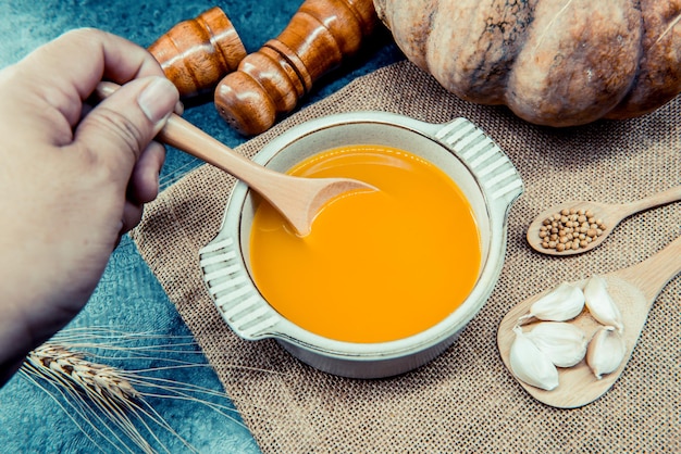 pumpkin soup for Halloween and Thanksgiving party