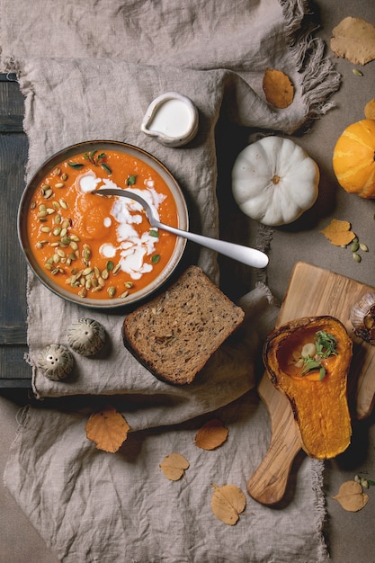 Pumpkin soup with cream