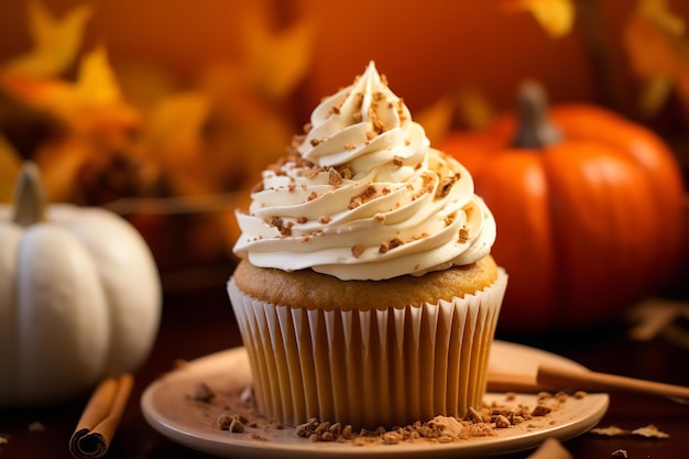 Photo pumpkin spice cupcakes delicious desserts